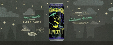Narraganset Releasing Lovecraft The Unnamable Black Lager 1/19