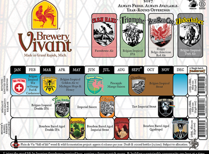 Brewery Vivant – 2017 Release Calendar