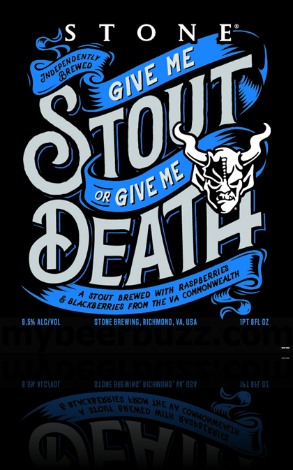 Stone – Give Me Stout Or Give Me Death Virginia Commonwealth Collaboration Beer Coming 12/12