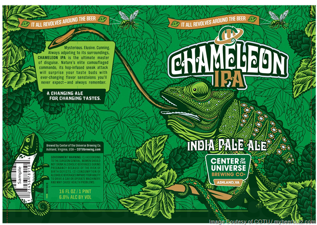 Center Of The Universe Chameleon IPA, Donker Zuur, Homefront IPA, Chic Saison, Snow COnes & Bee Coming To 16oz Cans