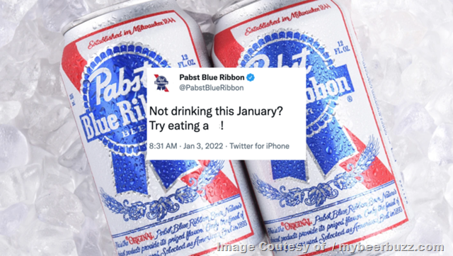 Pabst Blue Ribbon Apologized for Dry January “Eat Ass” Tweet
