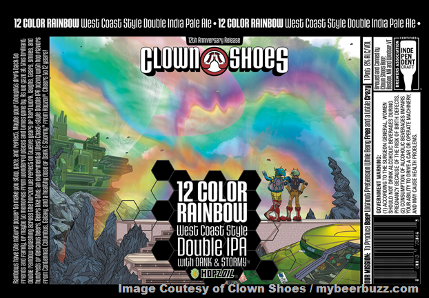 Clown Shoes Adding 12 Color Rainbow DIPA & Hammer Of The Shaolin Cans
