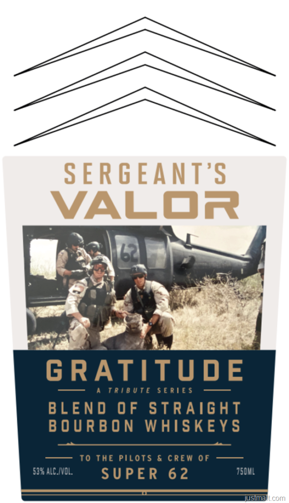 Brad Halling American Whiskey Sergeant’s Valor Gratitude Blend Of Straight Bourbon Whiskeys To The Pilots & Crew Of Super 62