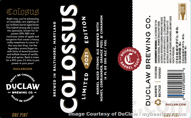 DuClaw Working On Bourbon Barrel-Aged Colossus 2021