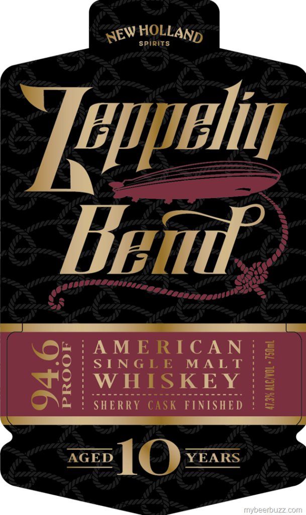 New Holland Spirits Zeppelin Blend 10-Year American Single Malt Whiskey Sherry Cask Finished