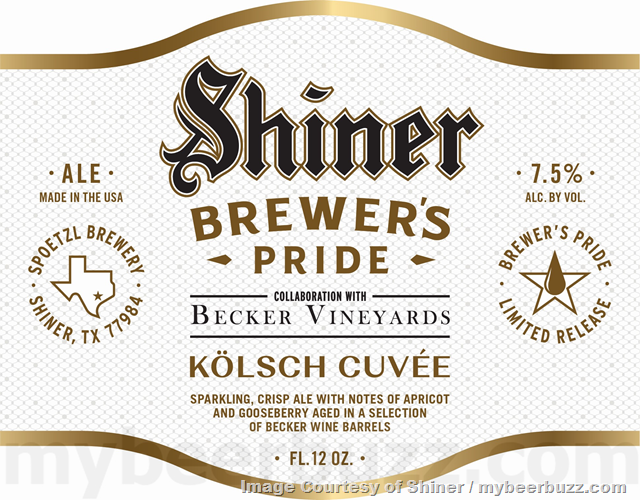 Shiner & Becker Vineyards Collaborate On Brewer’s Pride Kölsch Cuvée / 1909 / Light Blonde