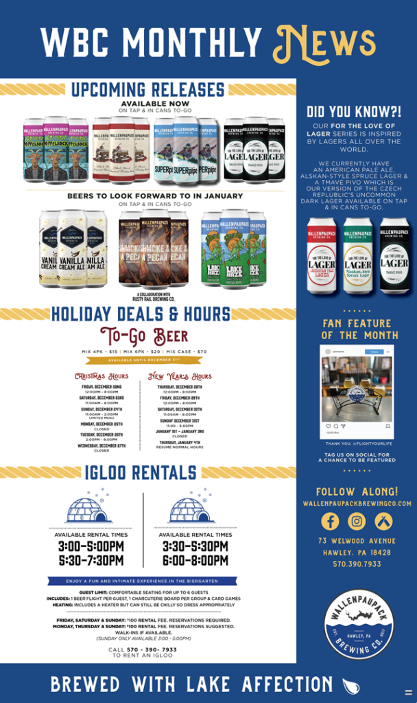 Wallenpaupack Brewing Announces 2024 Releases