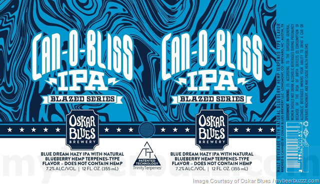 Oskar Blues Adding Can-O-Bliss Blazed Series Blue Dream Hazy IPA w/Blueberry Hemp Terpenes Flavors