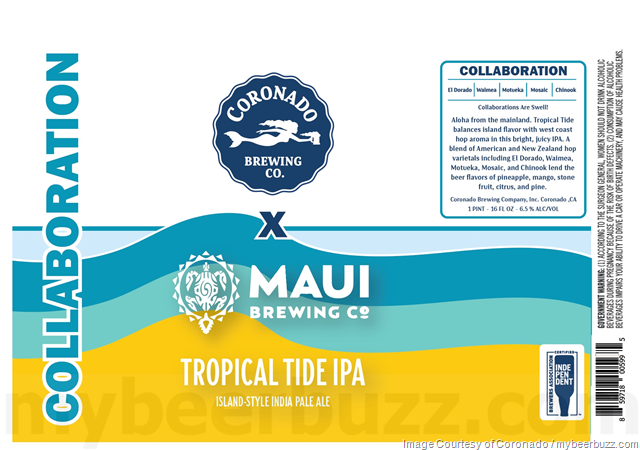 Coronado & Maui Brewing Collaborate On Tropical Tide IPA / Hazy Big Swell / Pineapple Chi Chi / Pono Life / Pog Hazy / Grandma’s Coffee Cake / White Russian / Crème Brûlée / Bikini Blonde