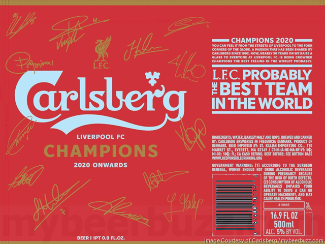 Carlsberg Beer Declaring Liverpool FC Champions 2020 Onward