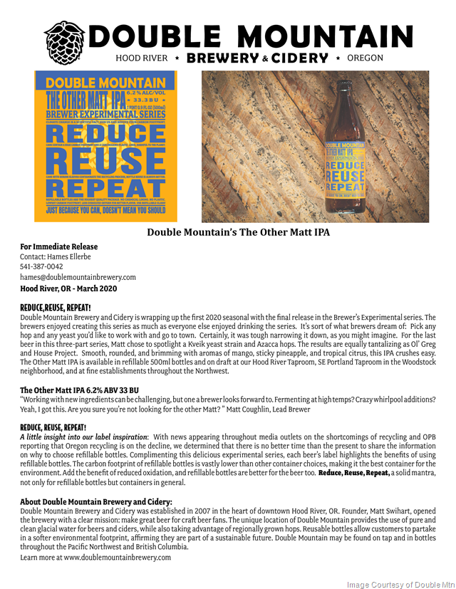 Double Mountain Releases The Other Matt IPA