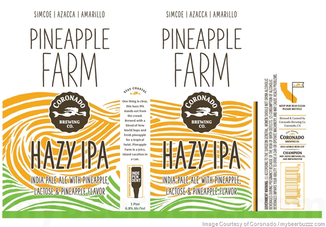 Coronado Adding Pineapple Farm Hazy IPA Cans