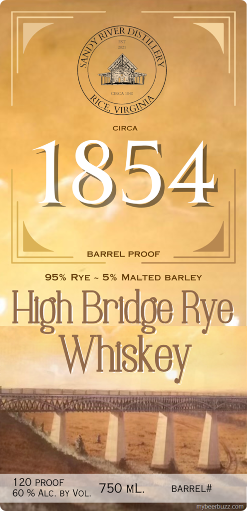 Sand River Distillery 1854 High Bridge Rye Whiskey