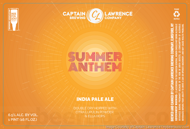 Captain Lawrence Working On Summer Anthem IPA, Classic Lager, Juicy Berry, Jeju Gose, Smoked Porter, Nug Shot, DECCA & Captains Envy