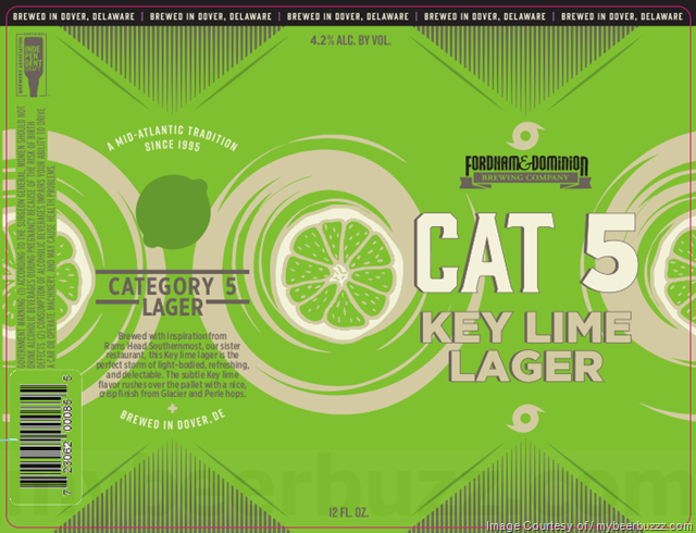 Fordham & Dominion Adding Cat 5 Key Lime Lager Cans / Double D Double IPA/ Slower Lower