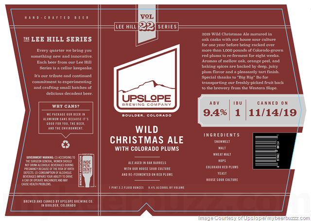 Upslope Adding Lee Hill Series Vol 22 Wild Christmas Ale 19.2oz Cans, Vol 23 Barrel Aged Barleywine & Vol 24 Barrel Aged Wild Ale