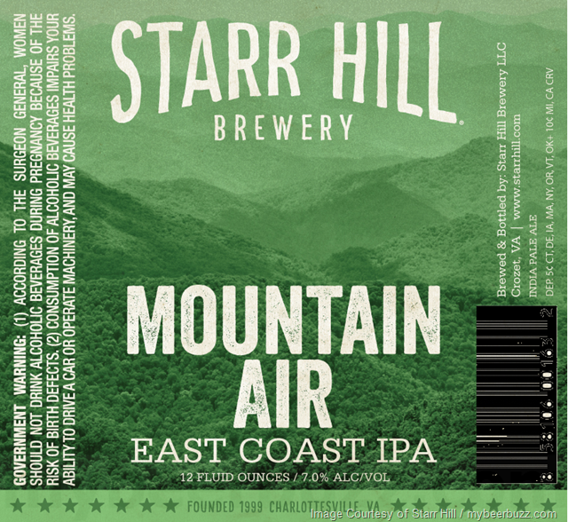 Starr Hill Adding Mountain Air, Shade, Swim, Flip Side Lager, Double Bass, Long Play Lager, Ramble On, Currant Affairs & AC