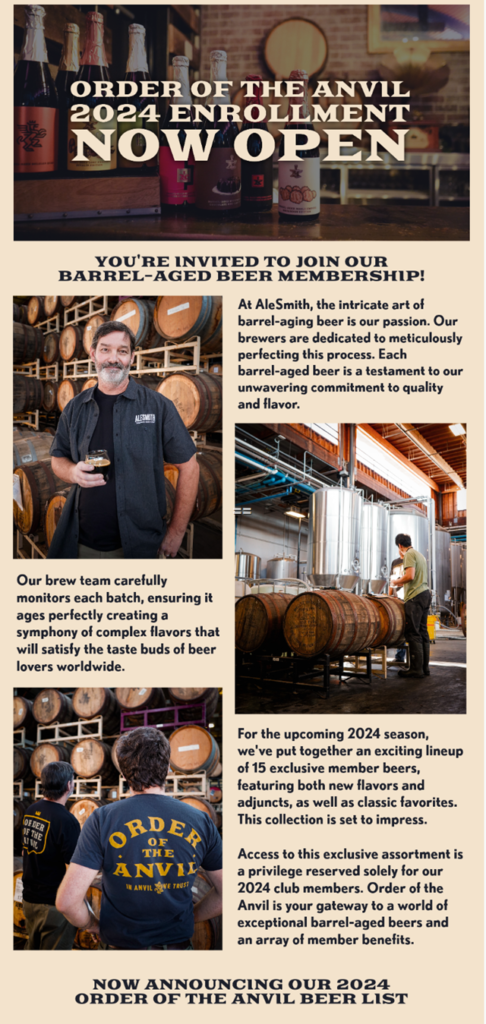 AleSmith 2024 Order Of The Anvil Enrollment Now Open