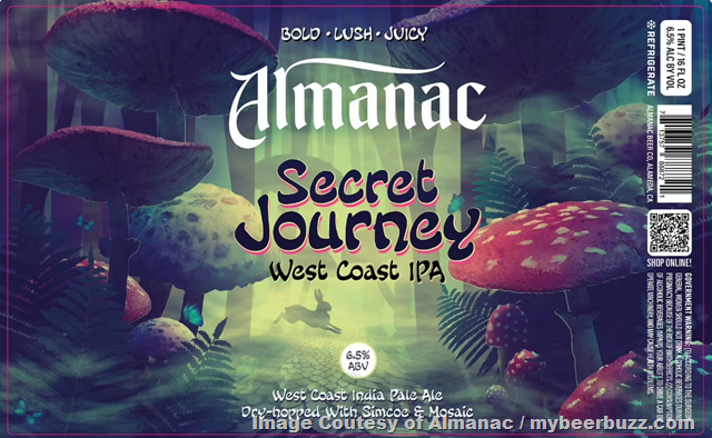Almanac Working On Secret Journey, Off World IPA, Love Is Love, Sunset Sherbet, True & Bunny Hop Micro IPA