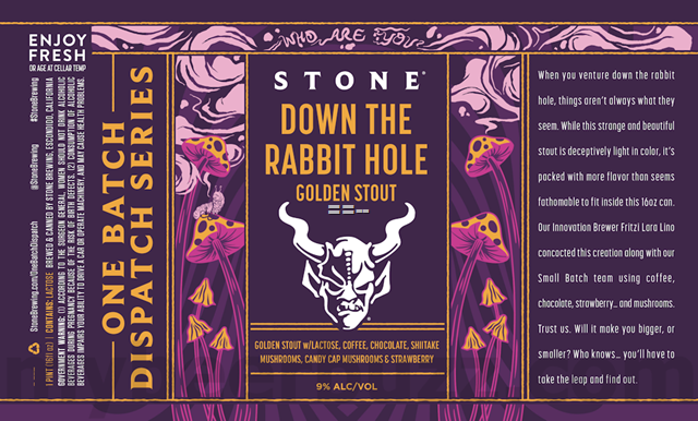 Stone Down The Rabbit Hole Golden Stout w/Mushrooms Coming To One Batch Dispatch Series
