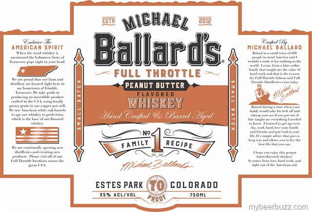 Full Throttle Distillery Michael Ballard’s peanut Butter Flavored Whiskey