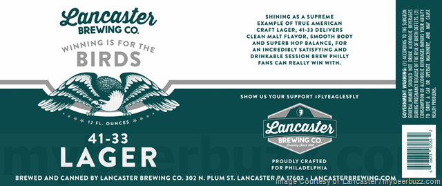 Lancaster Brewing Adding 41-33 Lager Paying Tribute To Eagles Super Bowl Win / Winter Warmer Ale