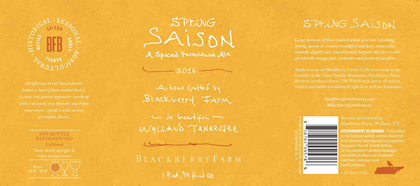 Blackberry Farm Brewery Releasing Spring Saison 2016, Roasted Cherry Stout, Honeysuckle Cream Ale & Seasonal Saisons Coming Soon