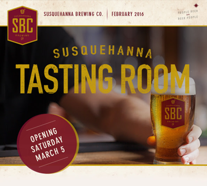 Susquehanna Brewing New Tasting Room Opening 3/5
