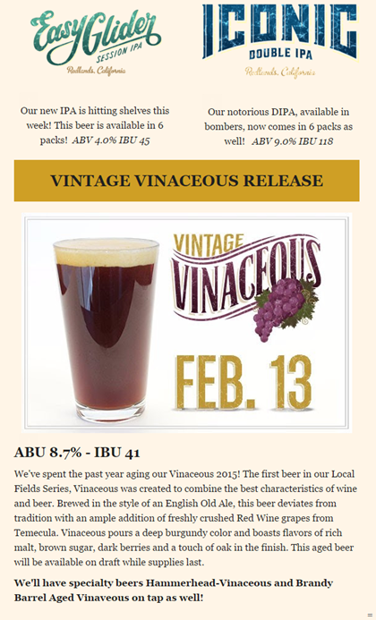 Hangar 24 Releasing Easy Glider Session IPA, Iconic DIPA & Vintage Vinaceous