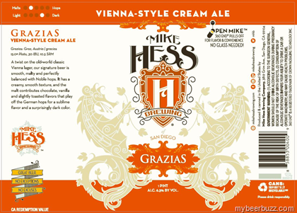 Mike Hess Brewing – Grazias Vienna Cream Ale 16oz Cans