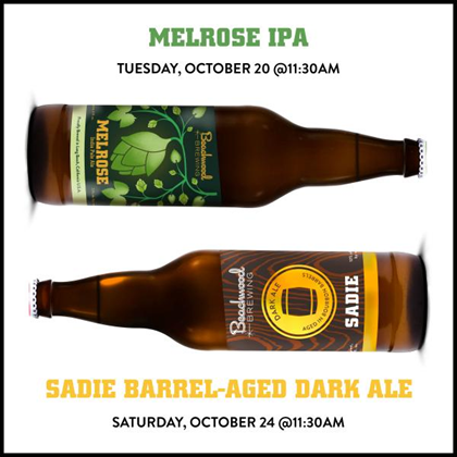 Beachwood – Melrose IPA Coming 10/20 & Sadie 10/24