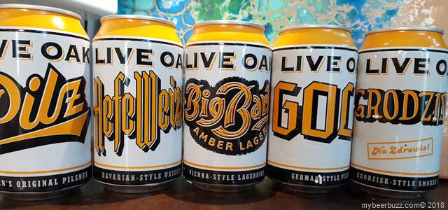 Mybeerbuzz .com Highlights Live Oak Brewing Pilz, Hefeweizen, Big Bark, Gold & Grodziskie