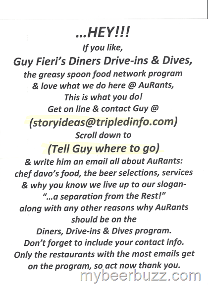 Bring Guy Fieri’s Diners Drive-Ins & Dives To AuRants!