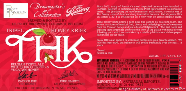 DeProef & The Bruery Collaborate On THK (Tripel Honey Kriek)