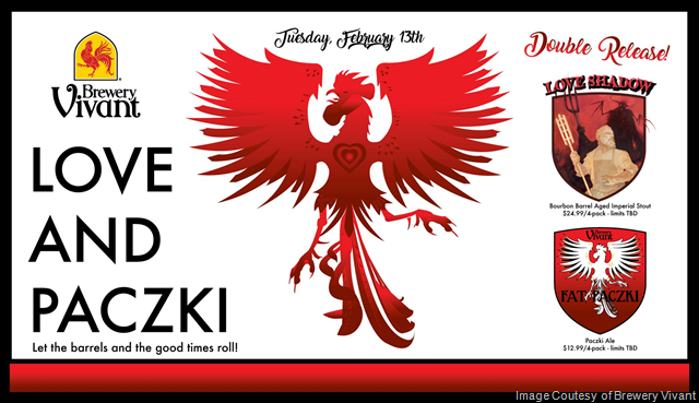 Brewery Vivant Releasing Fat Paczki & Love Shadow 2/13