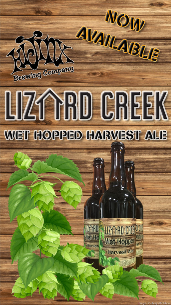 HiJinx Brewing Releases Lizard Creek Wet Hop Harvest Ale
