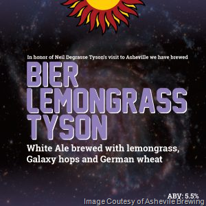 Asheville Brewing Honors Neil deGrasse Tyson w/Bier LemonGrass Tyson