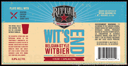 Ritual Brewing – Wit’s End Belgian-Style Witbier, Pale Ale, Hellion, Funner IPA, Art Of Dankness & Monk’s Lunch