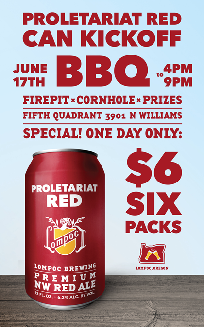 Lompoc Proletariat Red Cans Coming 6/17