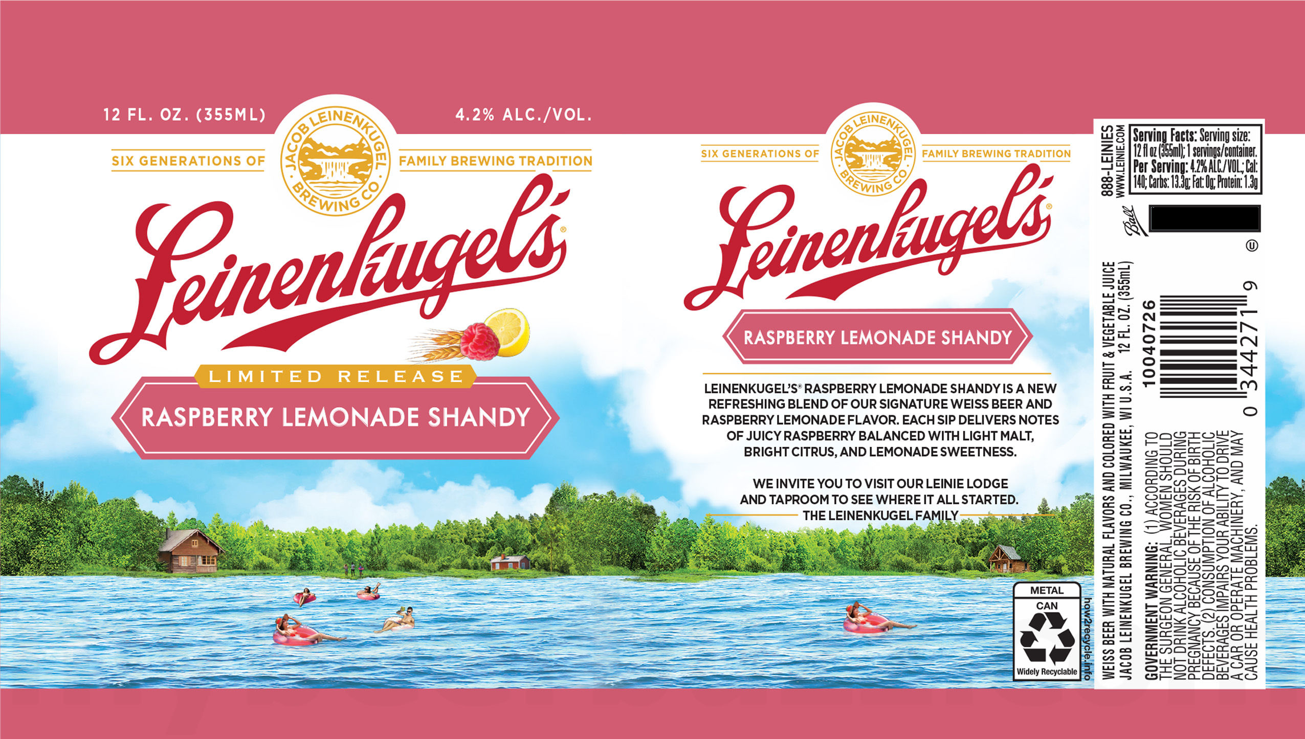 Leinenkugel's Adding Non-Alcoholic Summer Shandy & Raspberry Lemonade Shandy 8 Leinenkugels Raspberry Lemonade Shandy
