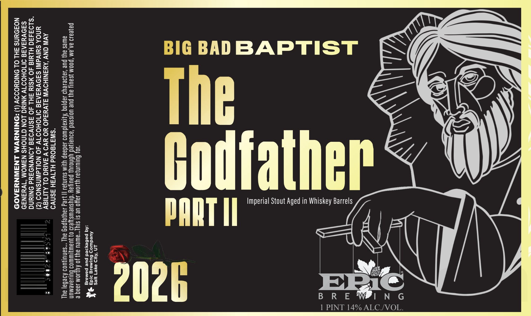2026 Epic Brewing Big Bad Baptist The Godfather Part II 16-oz Cans