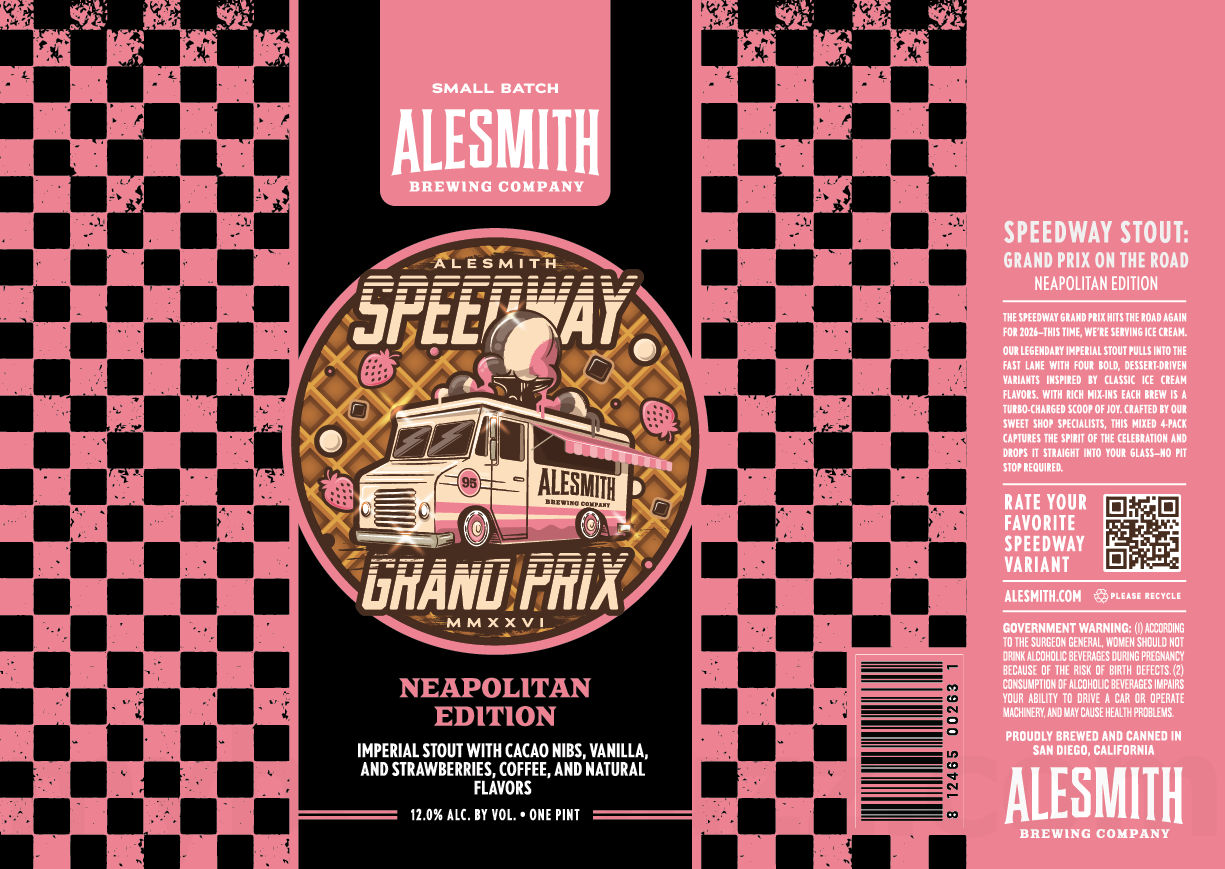 2026 AleSmith Speedway STout Grand Prix MMXXVI Neapolitan 16-oz Cans