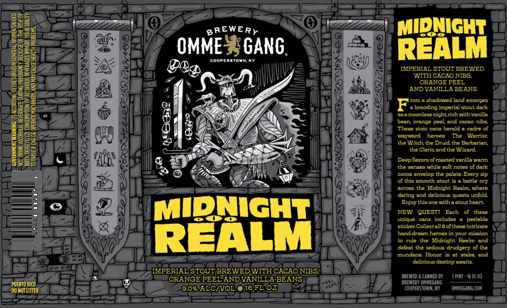 Brewery Ommegang Working On Midnight Realm Imperial Stout With 6 Unique Cans & Peelable Stickers