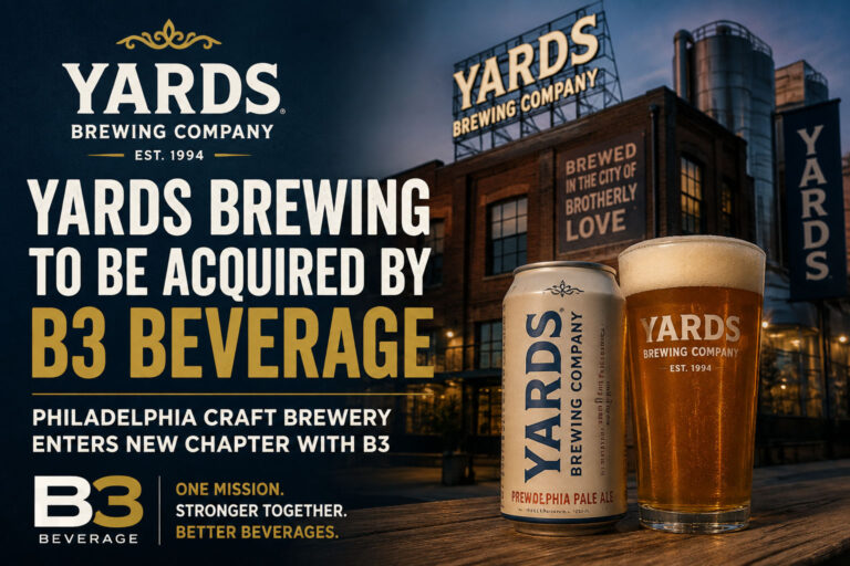Yards Brewing to Be Acquired by B3 Beverage