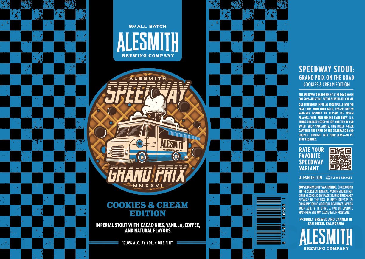 2026 AleSmith Speedway STout Grand Prix MMXXVI Cookies & Cream 16-oz Cans