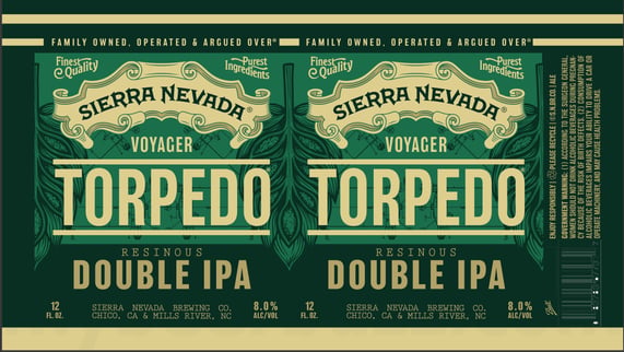 Sierra Nevada Voyager Torpedo Resinous DIPA / Midnight Torpedo Black IPA / Dual Torpedo 98 Sierra Nevada Voyager Torpedo