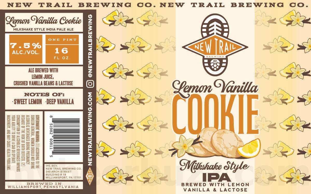 New Trail Frosted Pines Hazy Double IPA & Lemon Vanilla Cookie 8 New Trail Lemon Vanilla Cookie